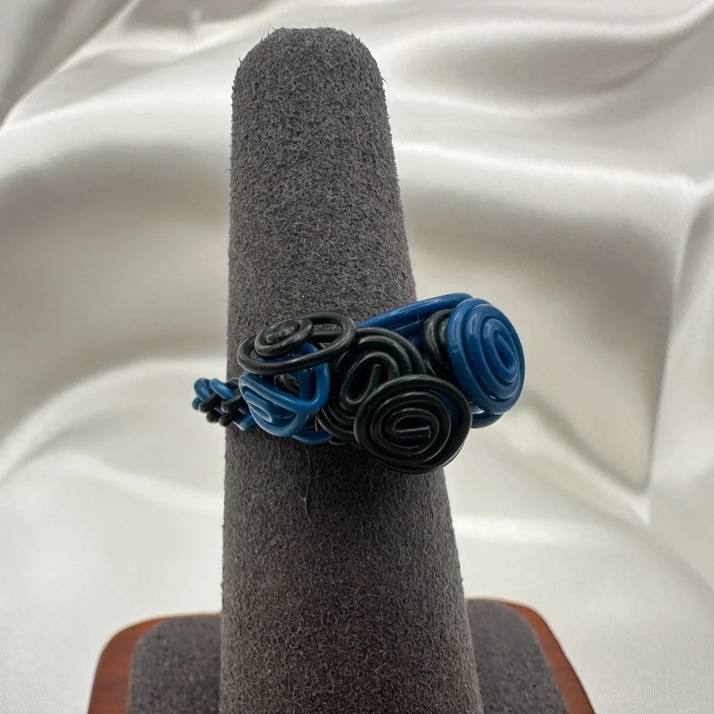 Vintage Y2K Wire Wrap Spiral Statement Ring Women's Classic Fashion Jewelry Boho
